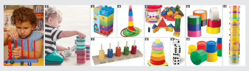 estimulação visual com peças de encaixe