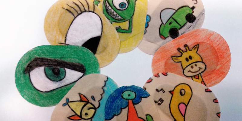 tampão ocular desenhado
