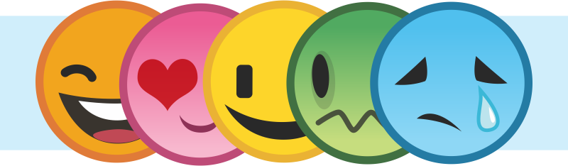 carinhas tipo emoji alinhadas