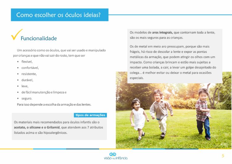 página do ebook Óculos Infantis