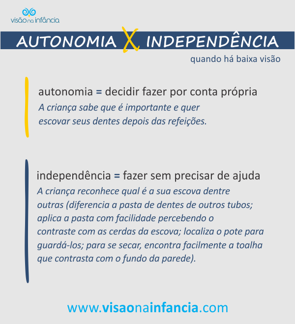 diferença de autonomia e independência - exemplo em baixa visão